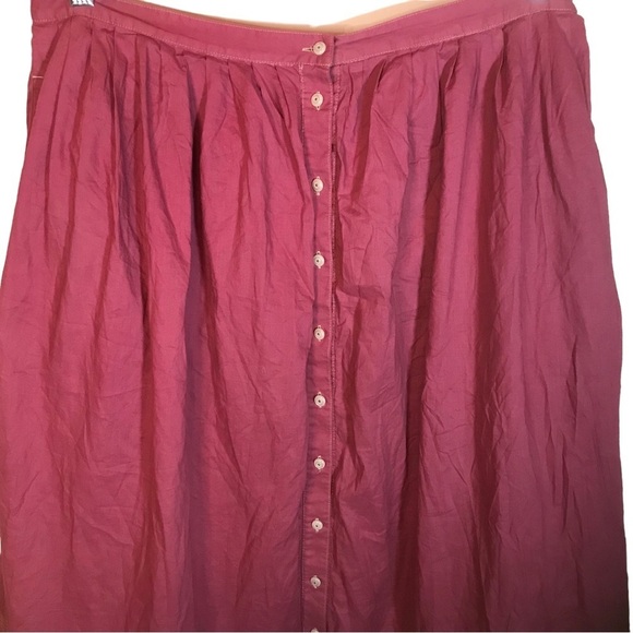 Lauren Ralph Lauren maxi skirt 16 cotton ruffle button front pockets feminine - Picture 2 of 14